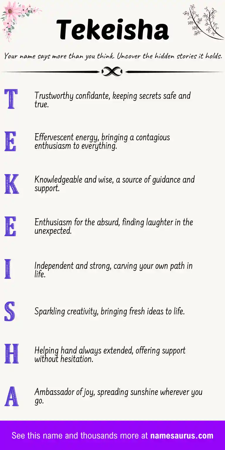 Acrostic poem about Tekeisha.