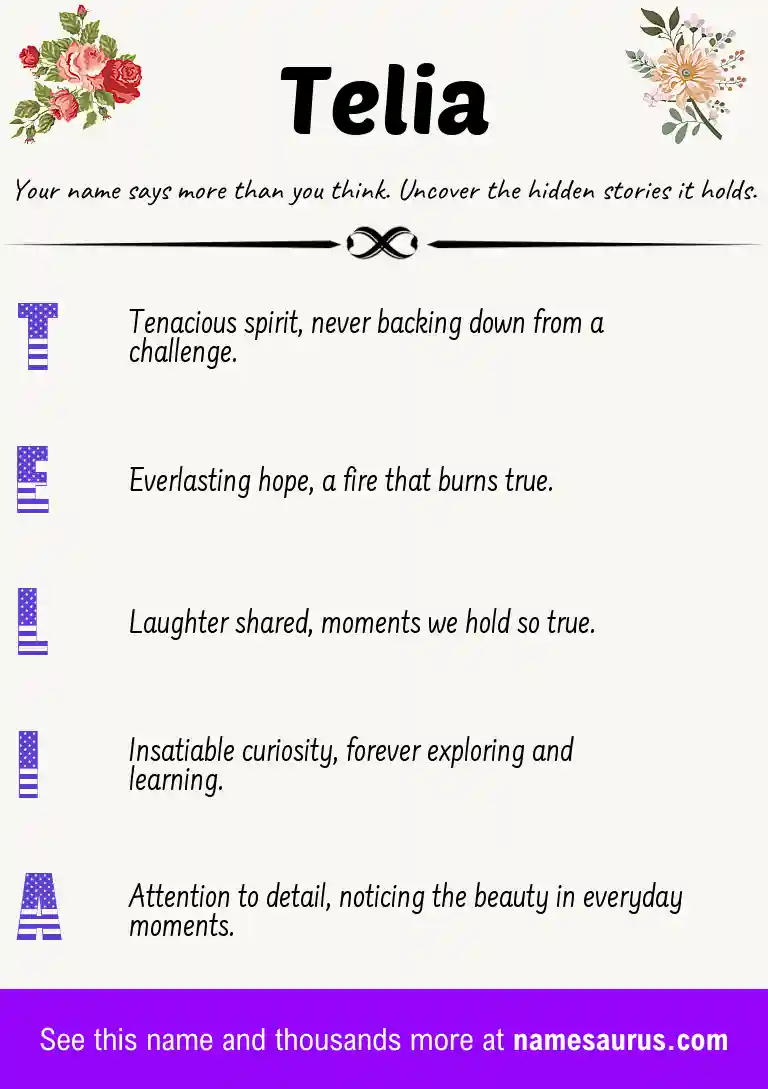 Acrostic poem about Telia.