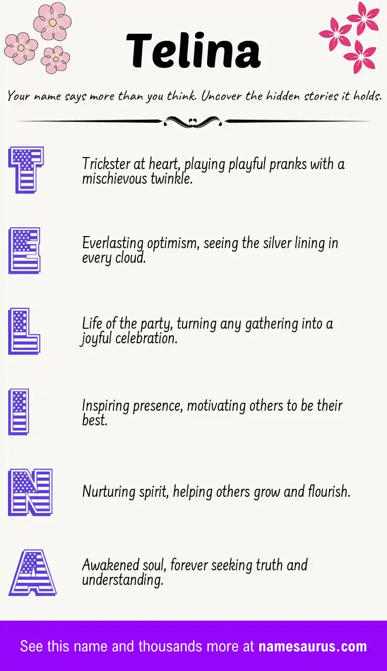 Acrostic poem about Telina.