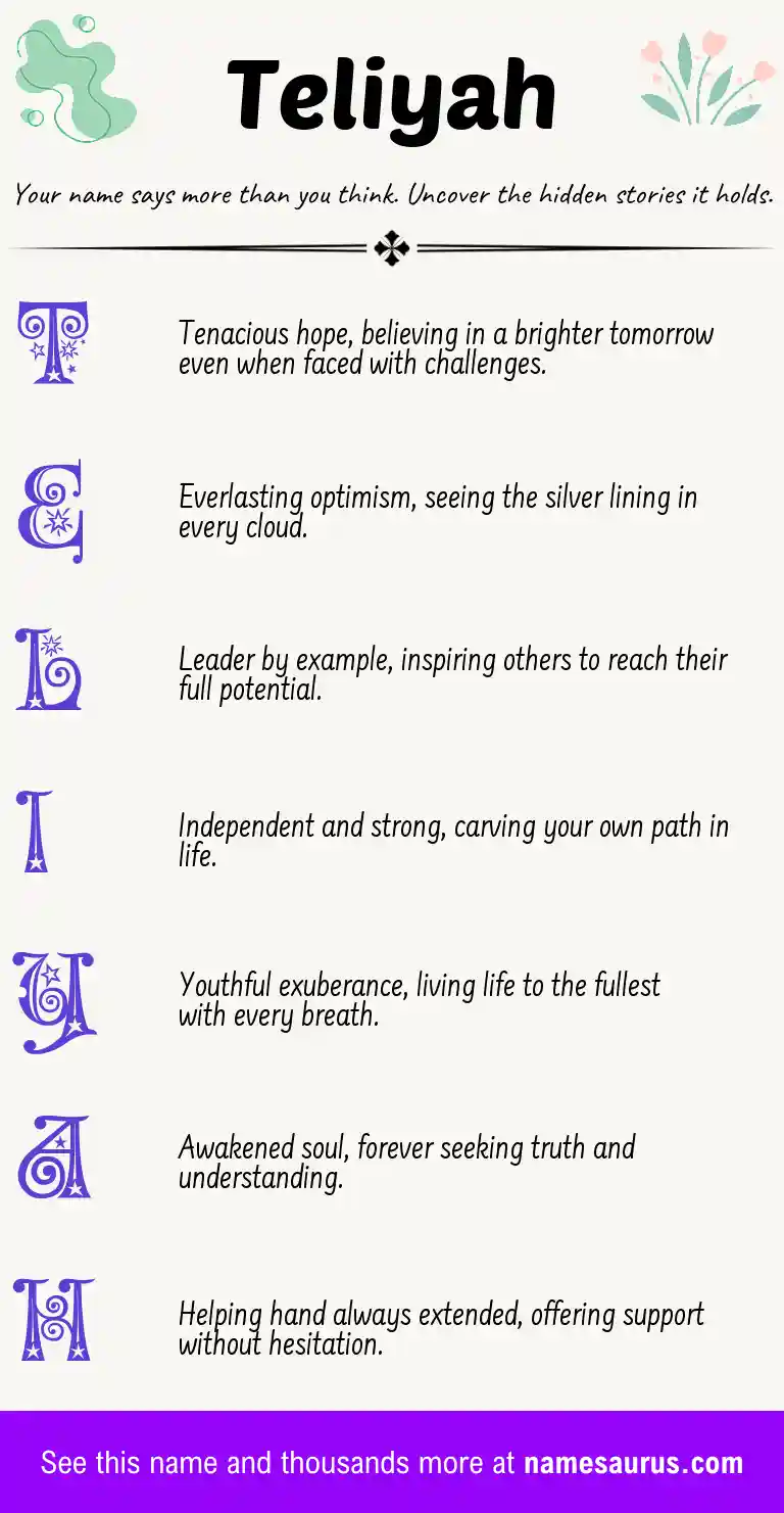 Acrostic poem about Teliyah.