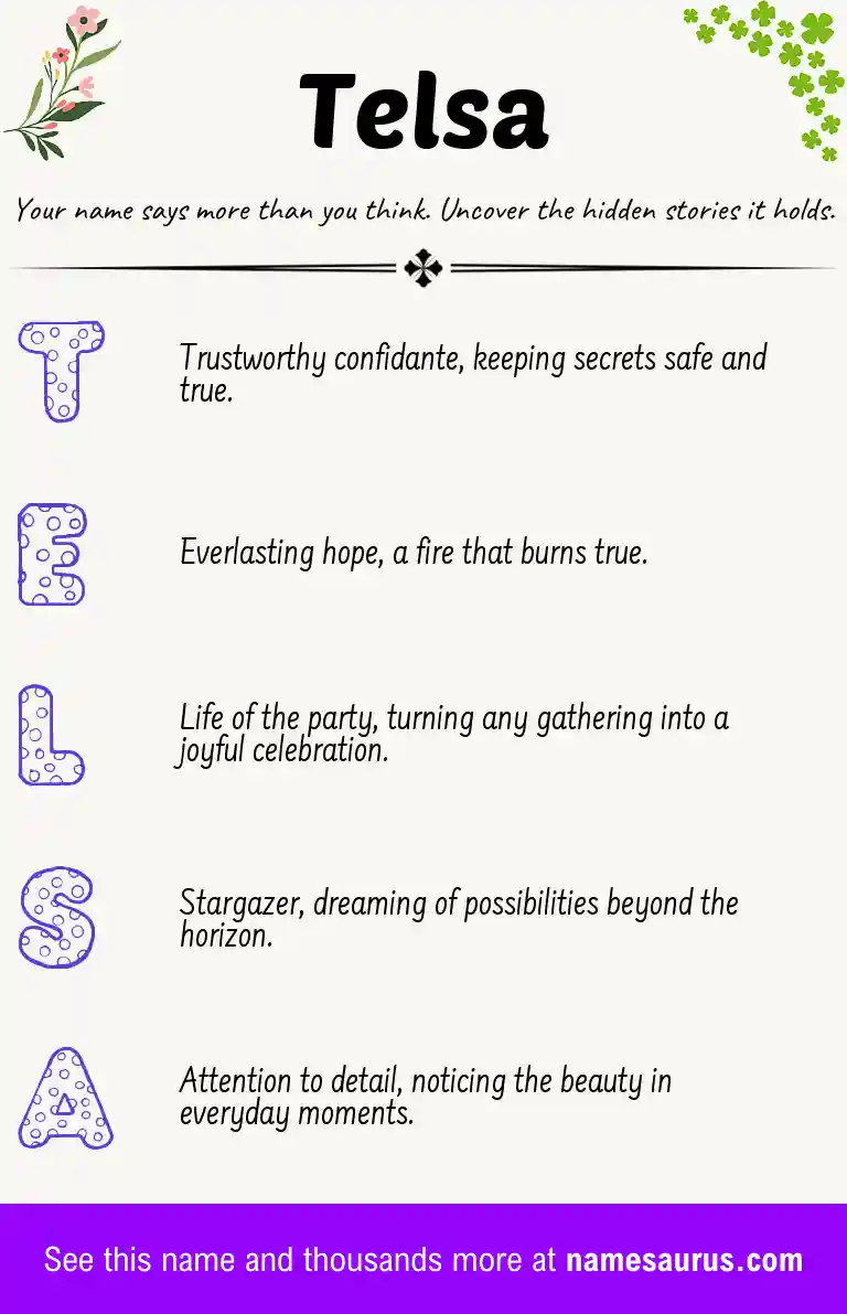Acrostic poem about Telsa.