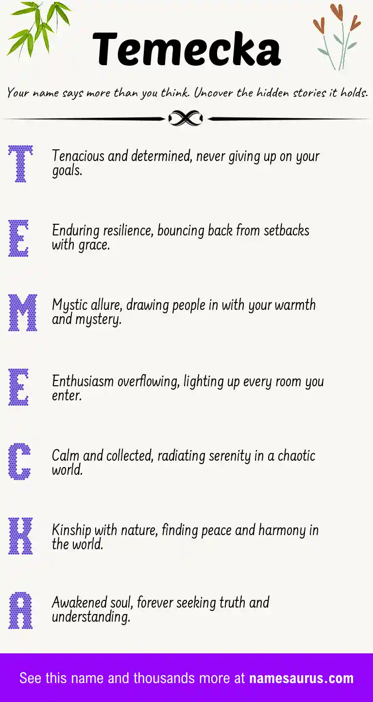 Acrostic poem about Temecka.
