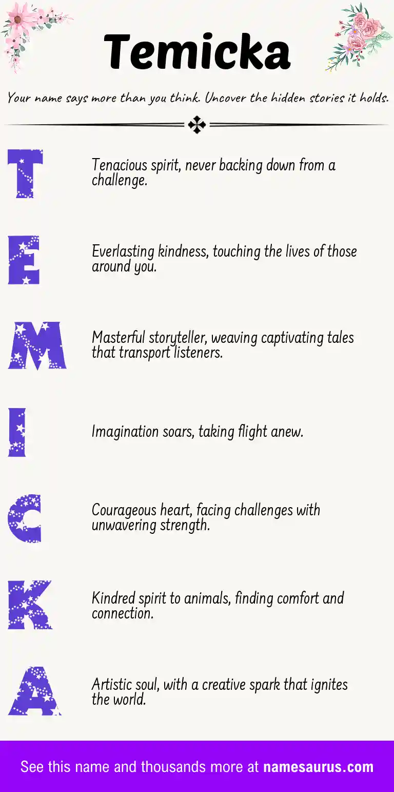 Acrostic poem about Temicka.