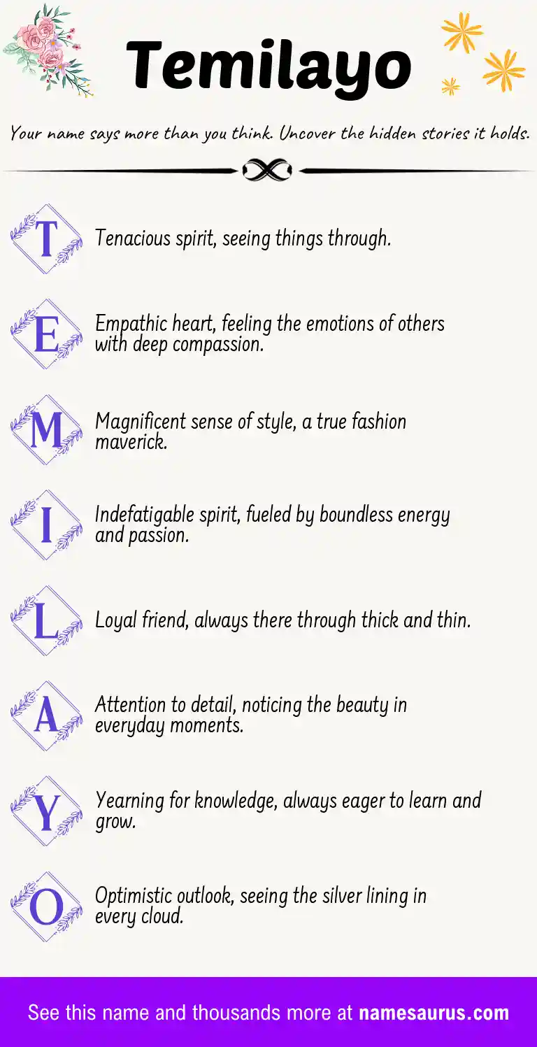 Acrostic poem about Temilayo.