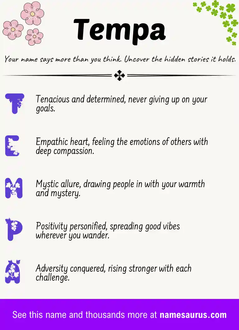 Acrostic poem about Tempa.