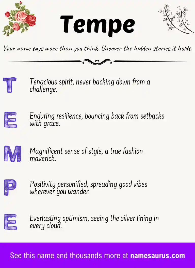 Acrostic poem about Tempe.