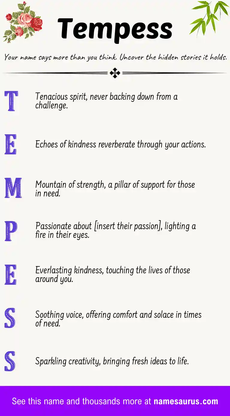 Acrostic poem about Tempess.