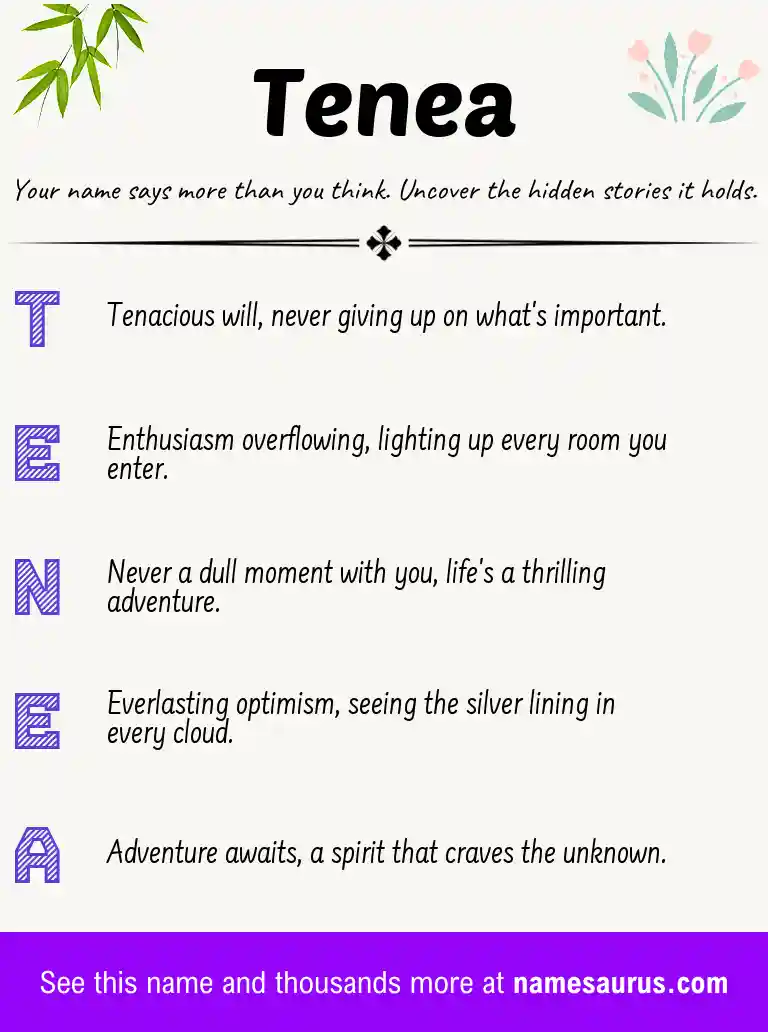 Acrostic poem about Tenea.