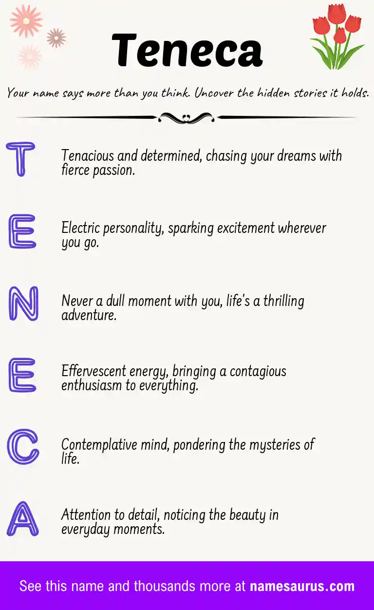Acrostic poem about Teneca.