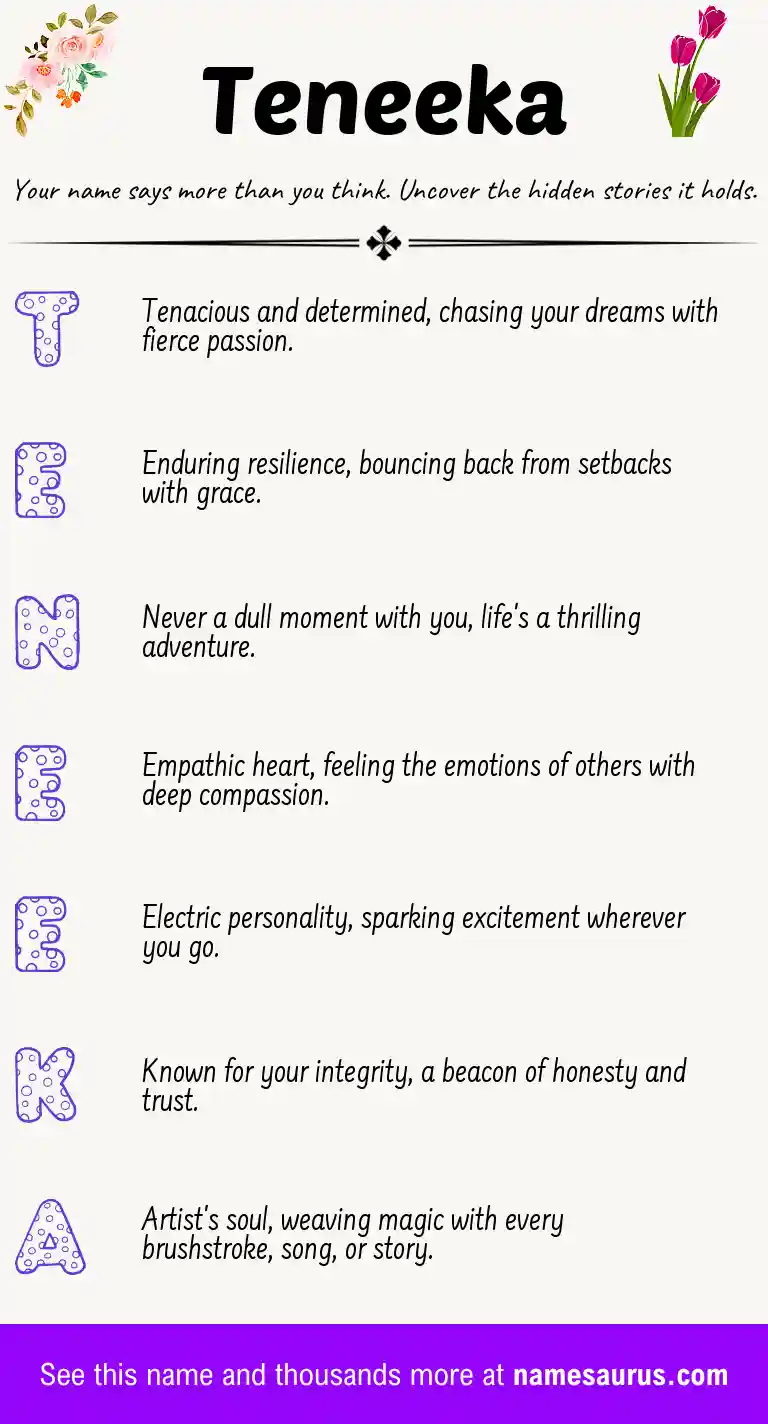 Acrostic poem about Teneeka.