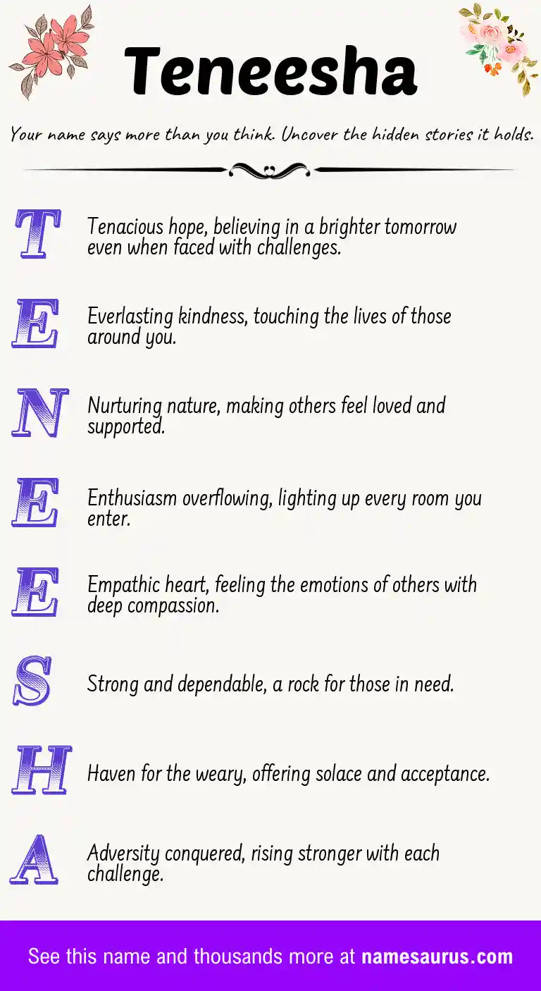 Acrostic poem about Teneesha.