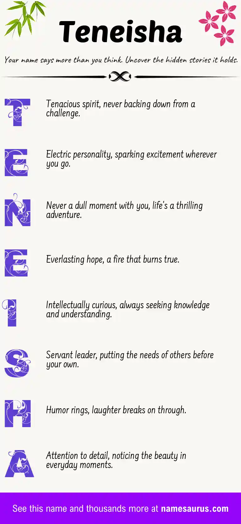 Acrostic poem about Teneisha.