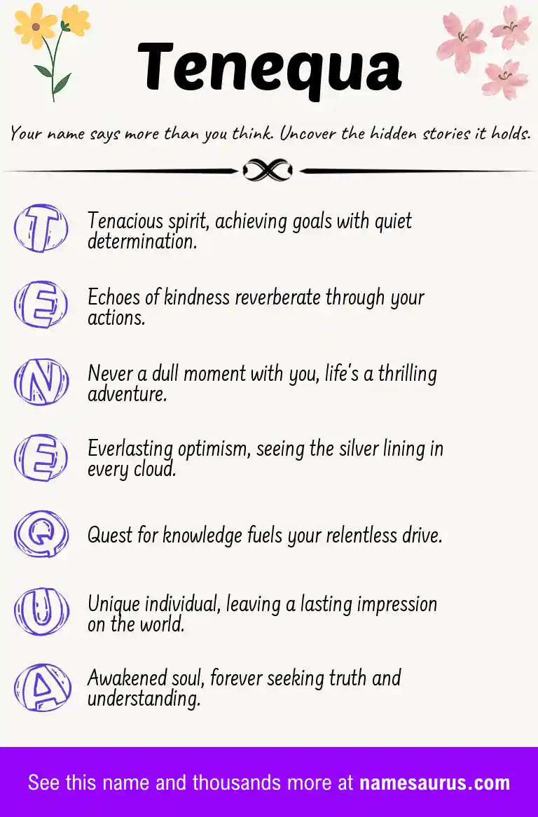 Acrostic poem about Tenequa.