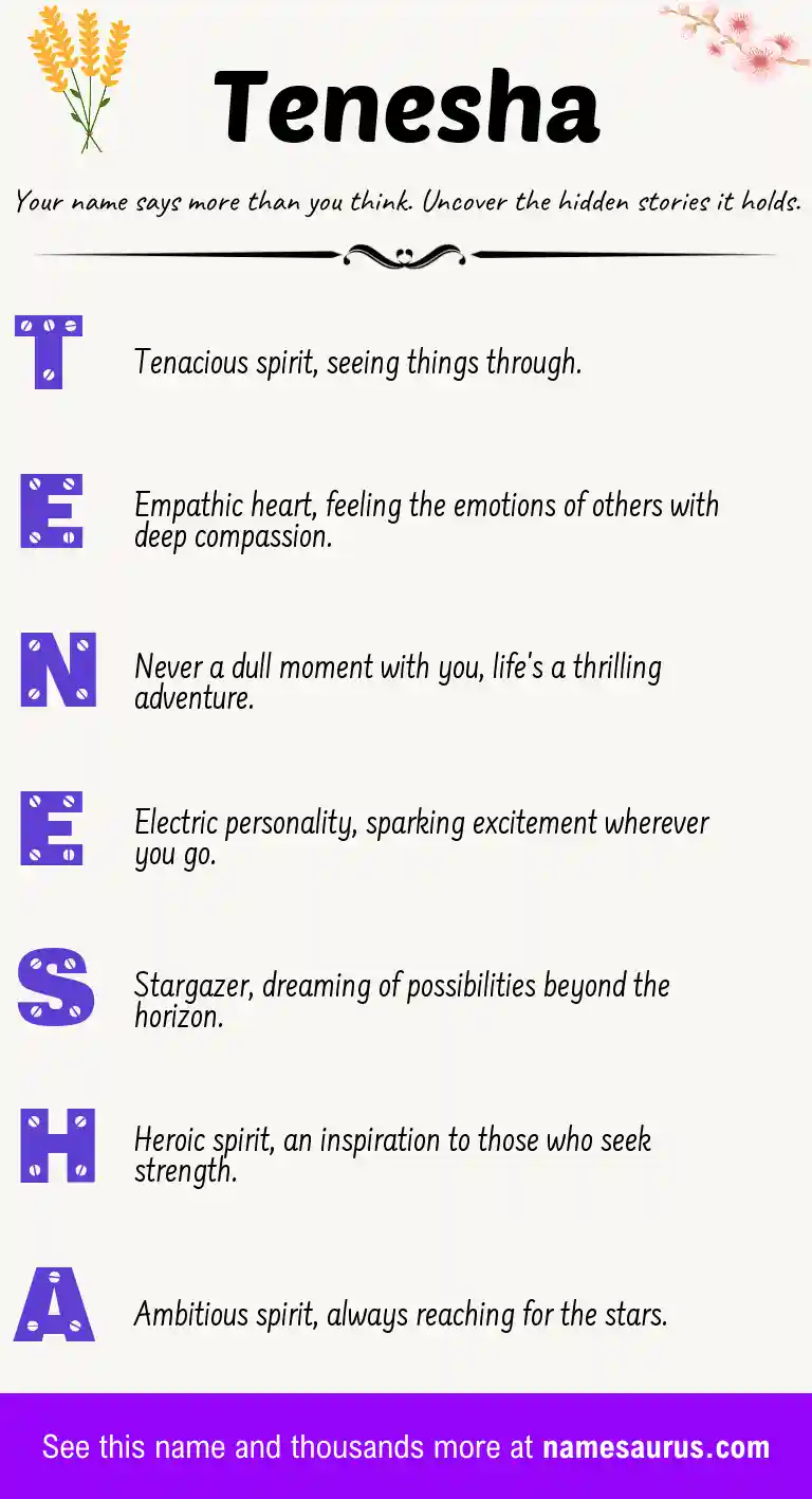 Acrostic poem about Tenesha.