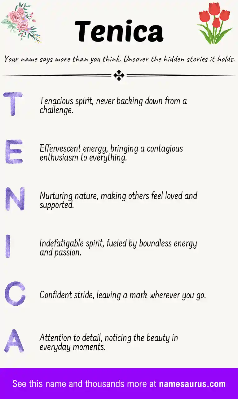 Acrostic poem about Tenica.