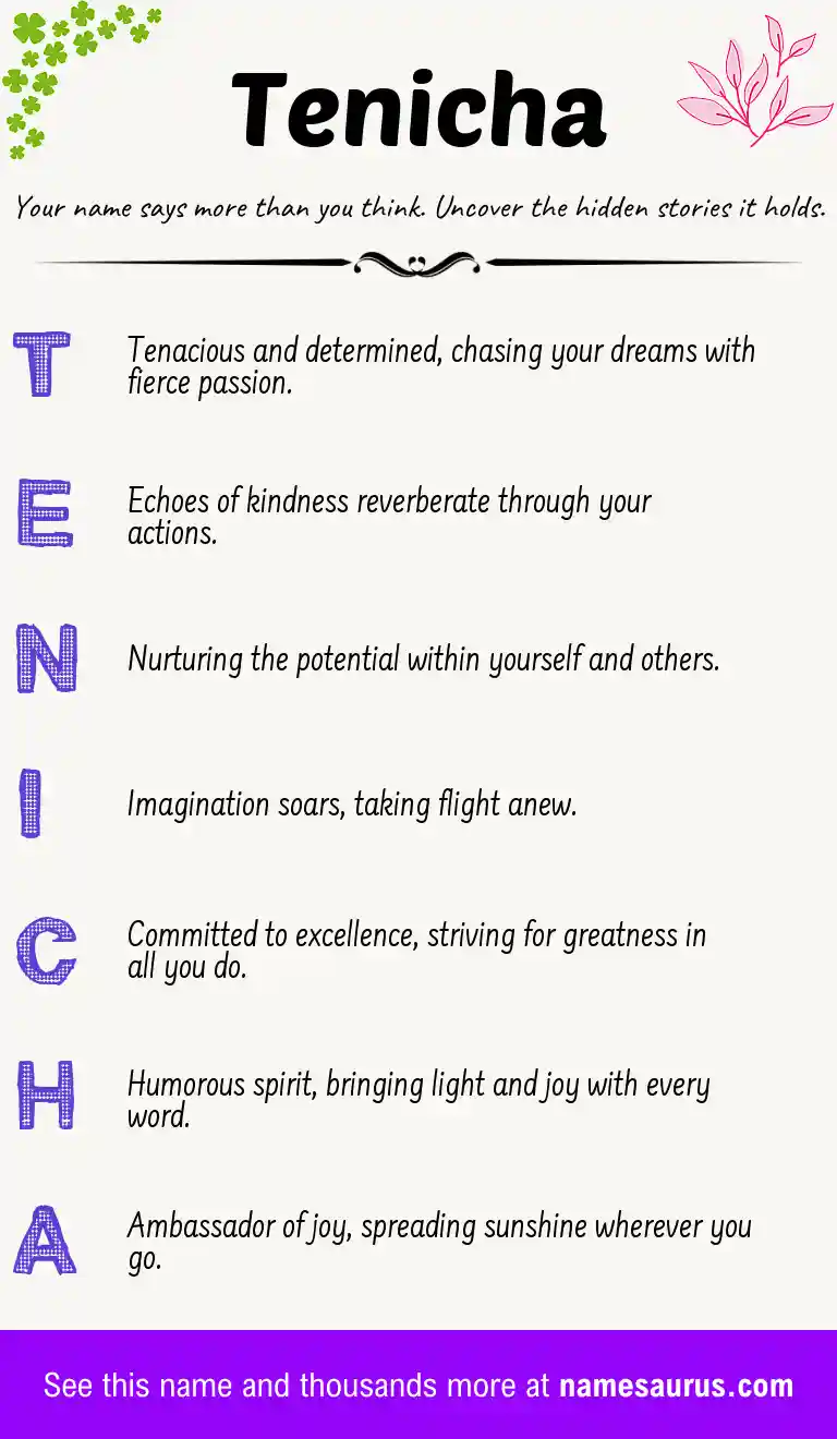 Acrostic poem about Tenicha.