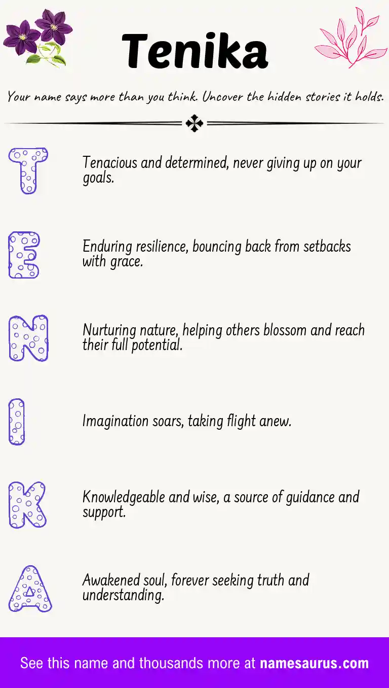 Acrostic poem about Tenika.