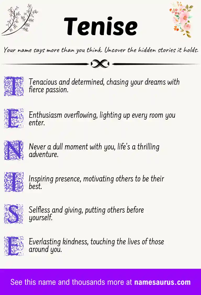 Acrostic poem about Tenise.
