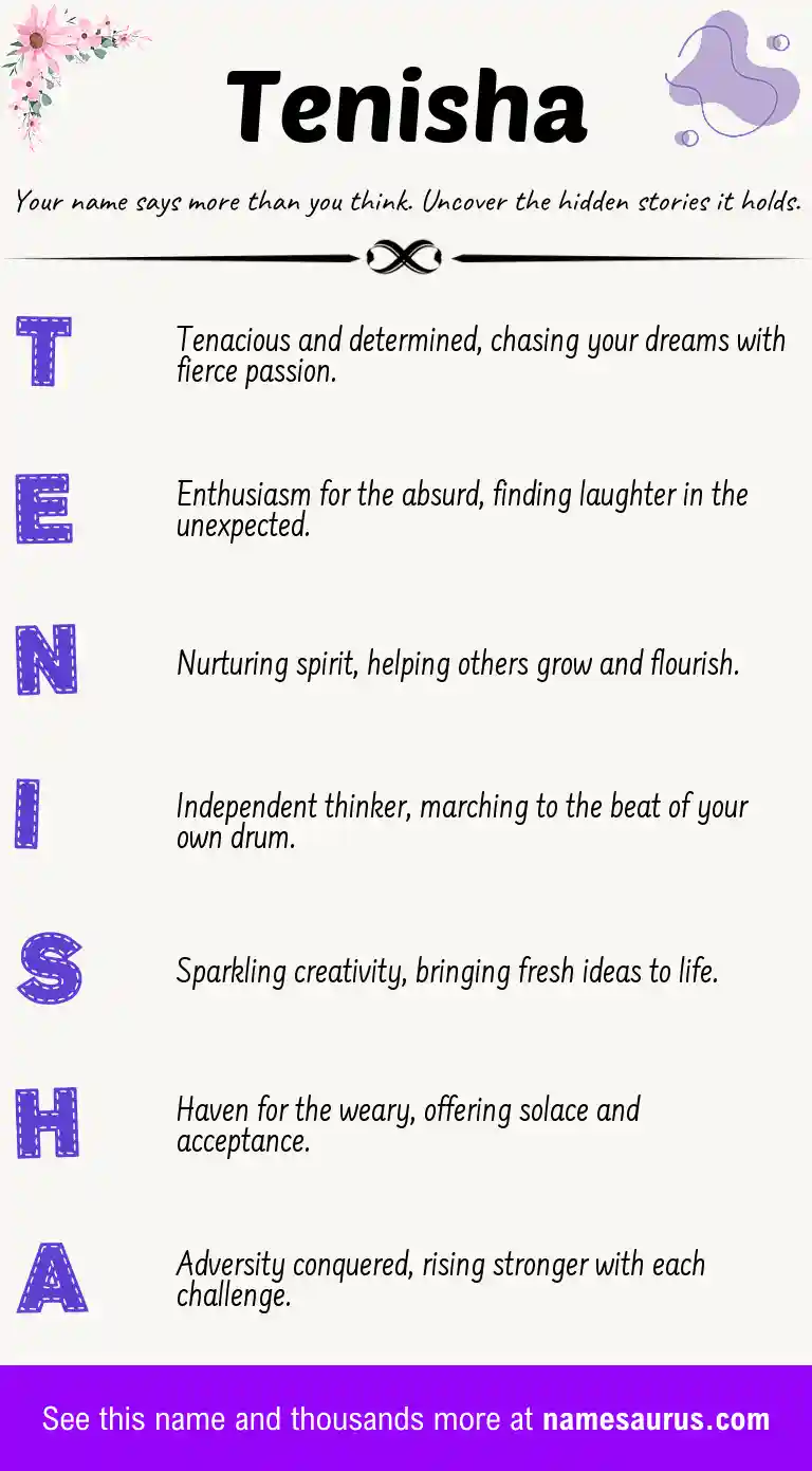 Acrostic poem about Tenisha.