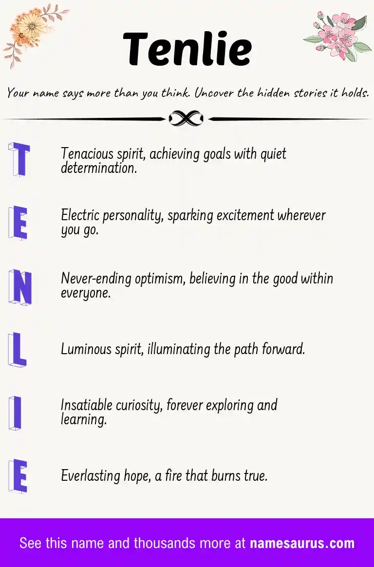 Acrostic poem about Tenlie.
