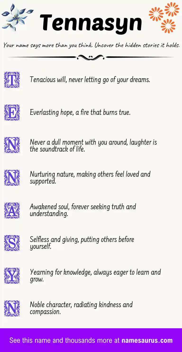 Acrostic poem about Tennasyn.