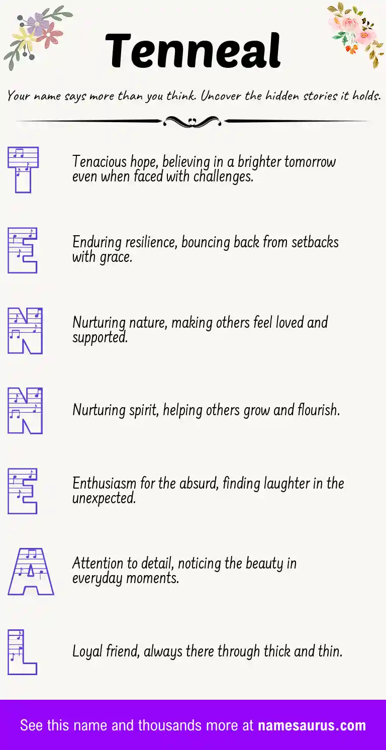 Acrostic poem about Tenneal.