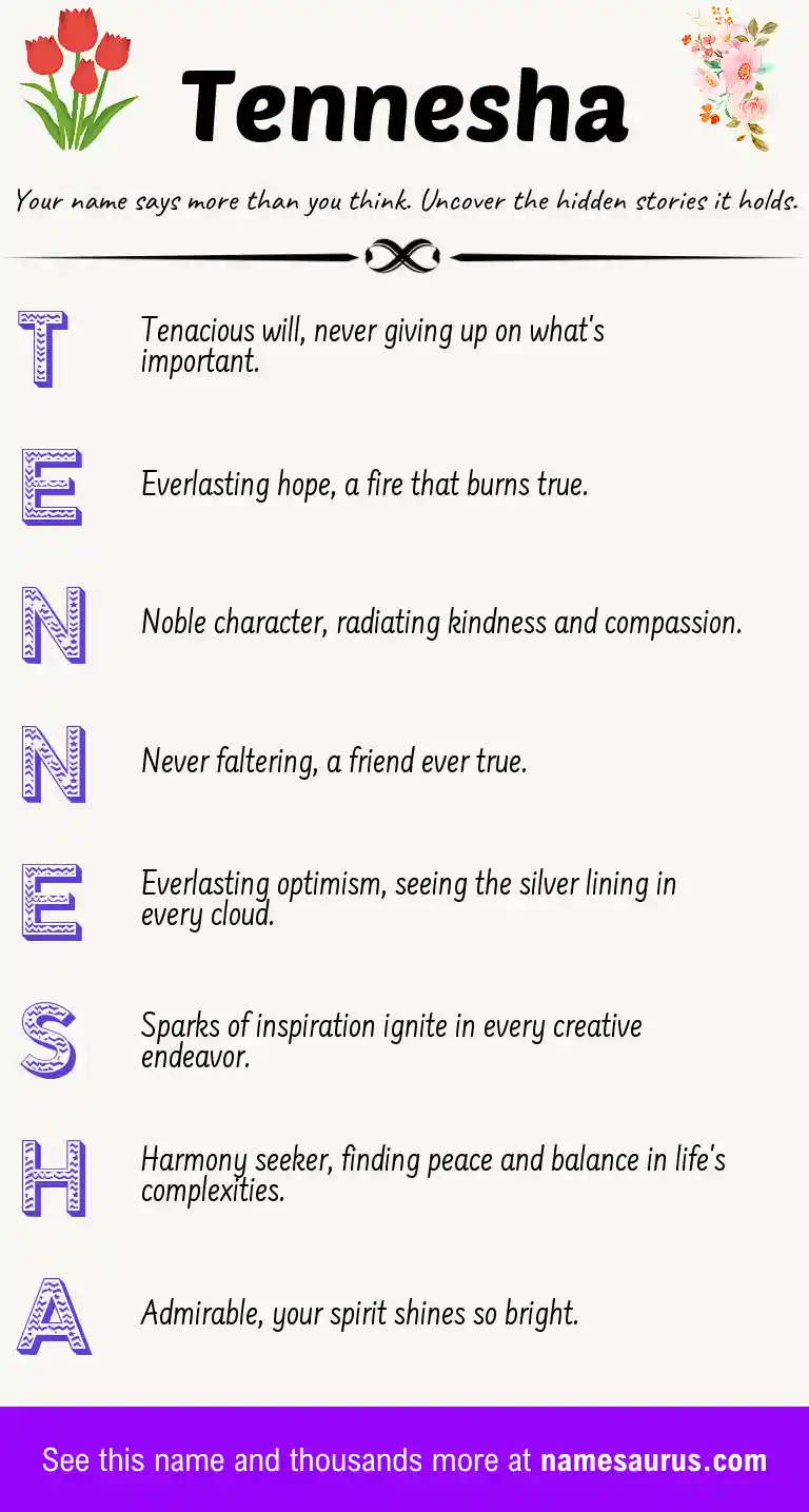 Acrostic poem about Tennesha.