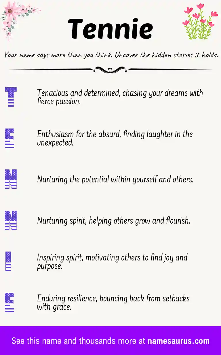 Acrostic poem about Tennie.