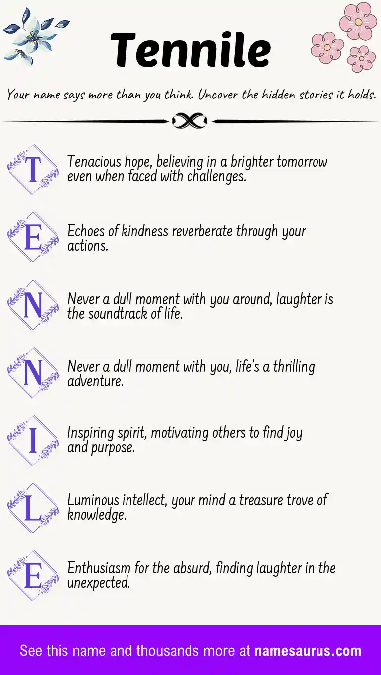 Acrostic poem about Tennile.