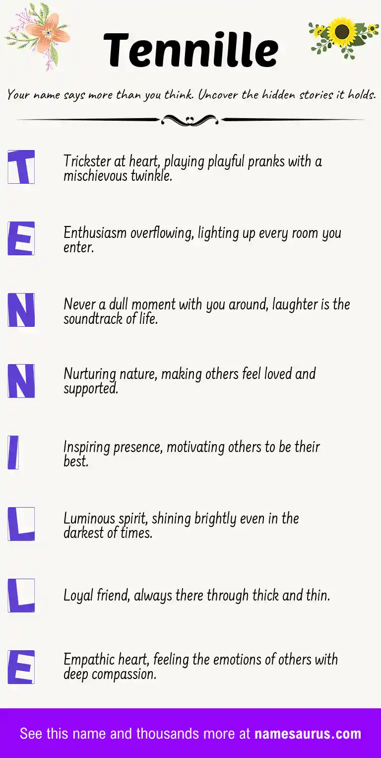 Acrostic poem about Tennille.