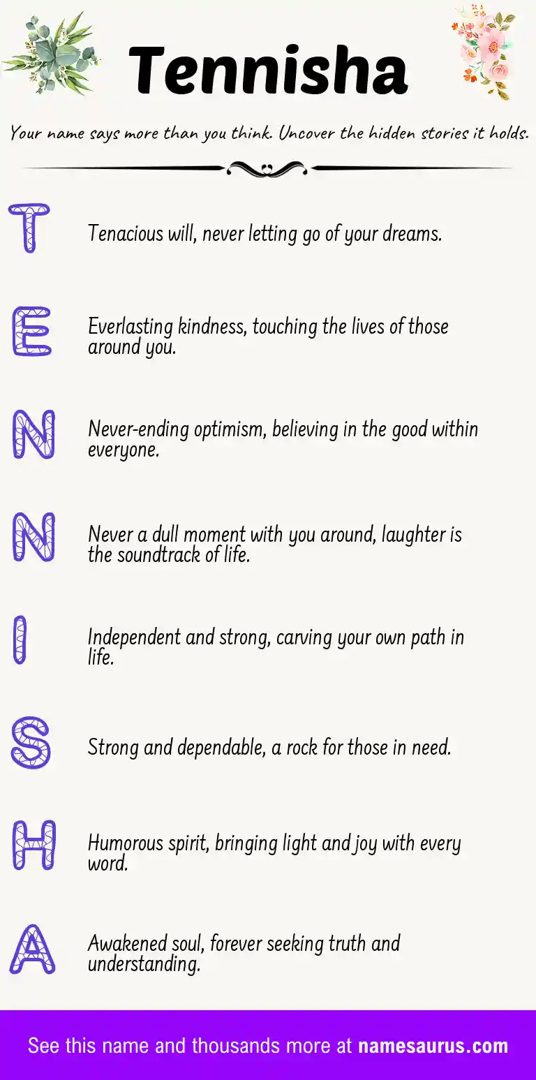 Acrostic poem about Tennisha.