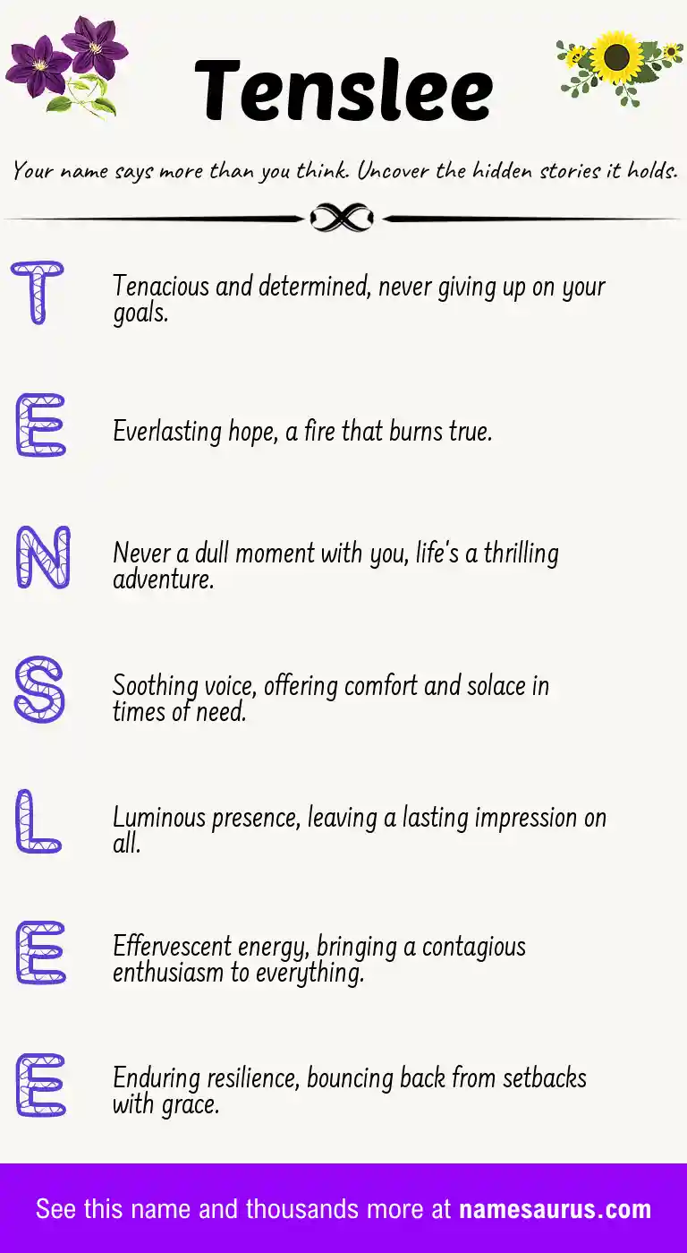 Acrostic poem about Tenslee.