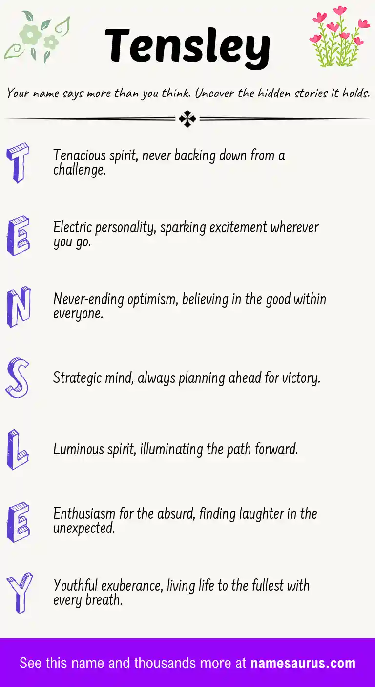 Acrostic poem about Tensley.