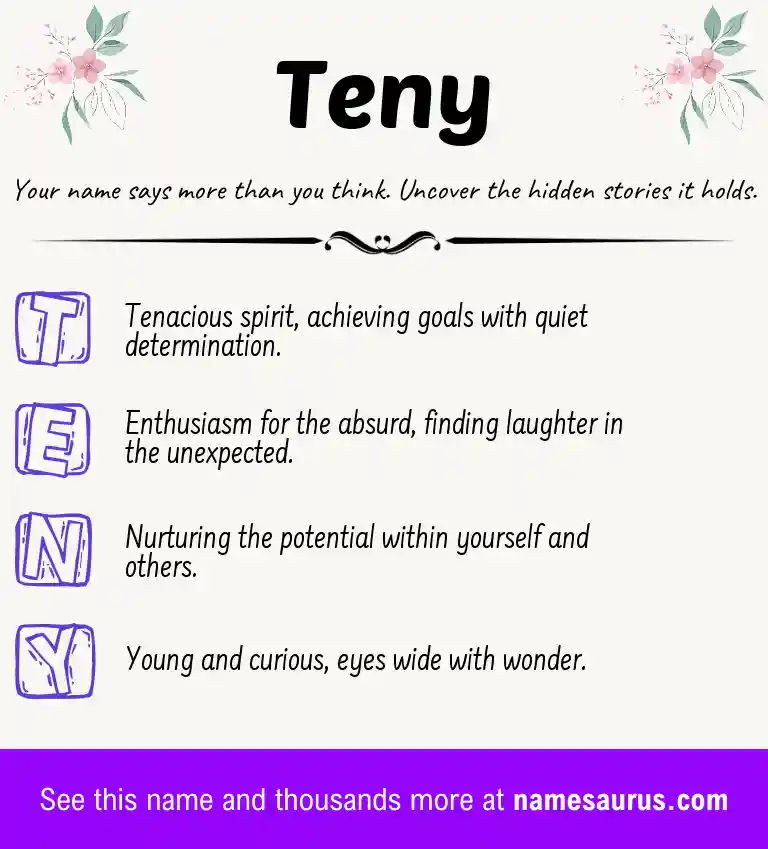Acrostic poem about Teny.