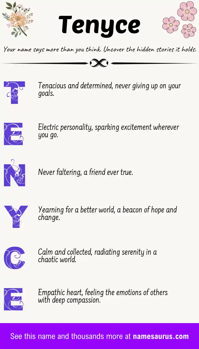 Acrostic poem about Tenyce.