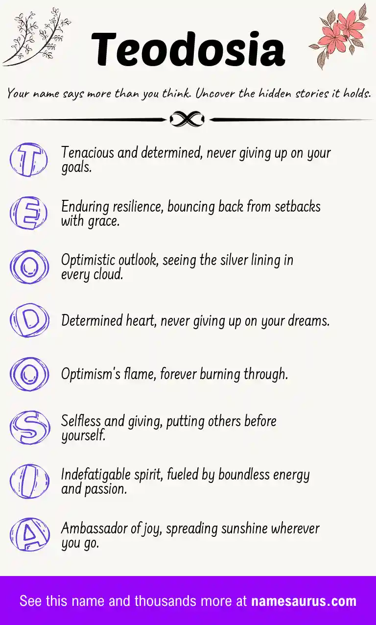 Acrostic poem about Teodosia.
