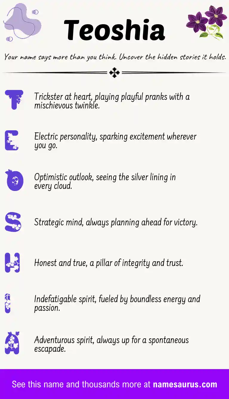 Acrostic poem about Teoshia.