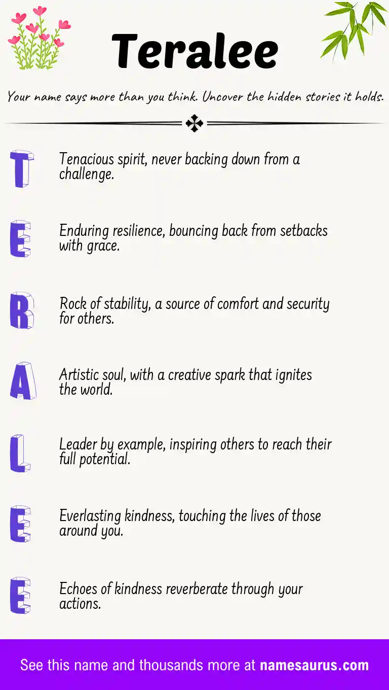 Acrostic poem about Teralee.
