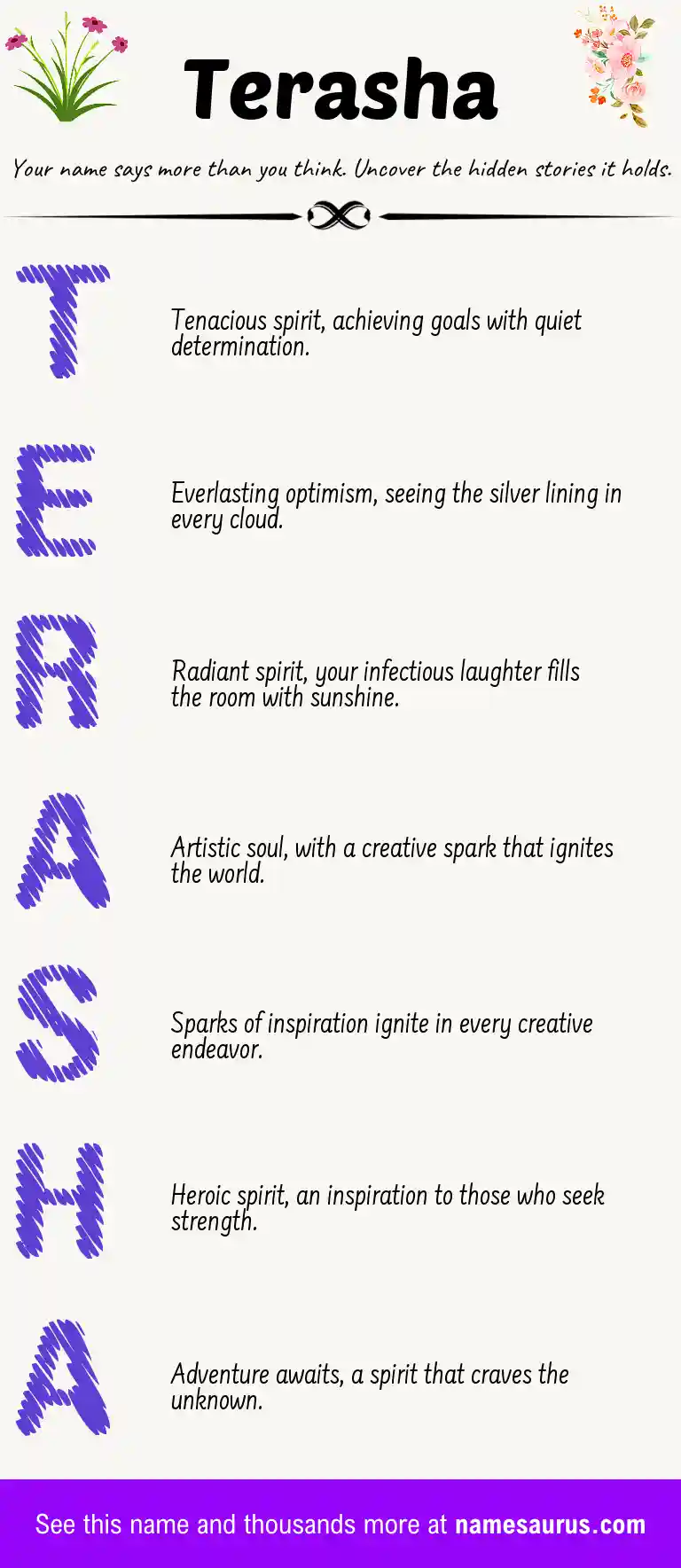 Acrostic poem about Terasha.