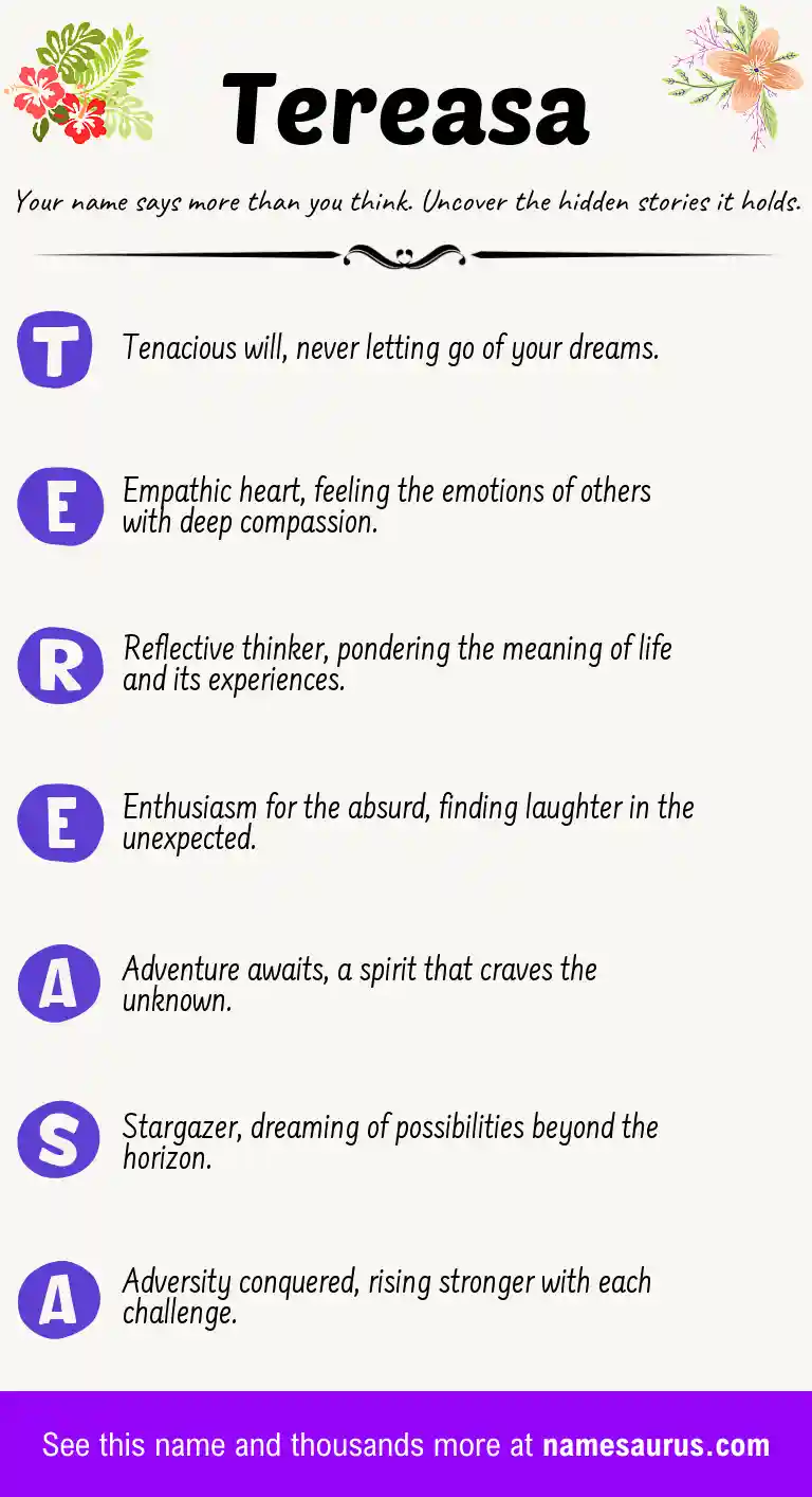 Acrostic poem about Tereasa.