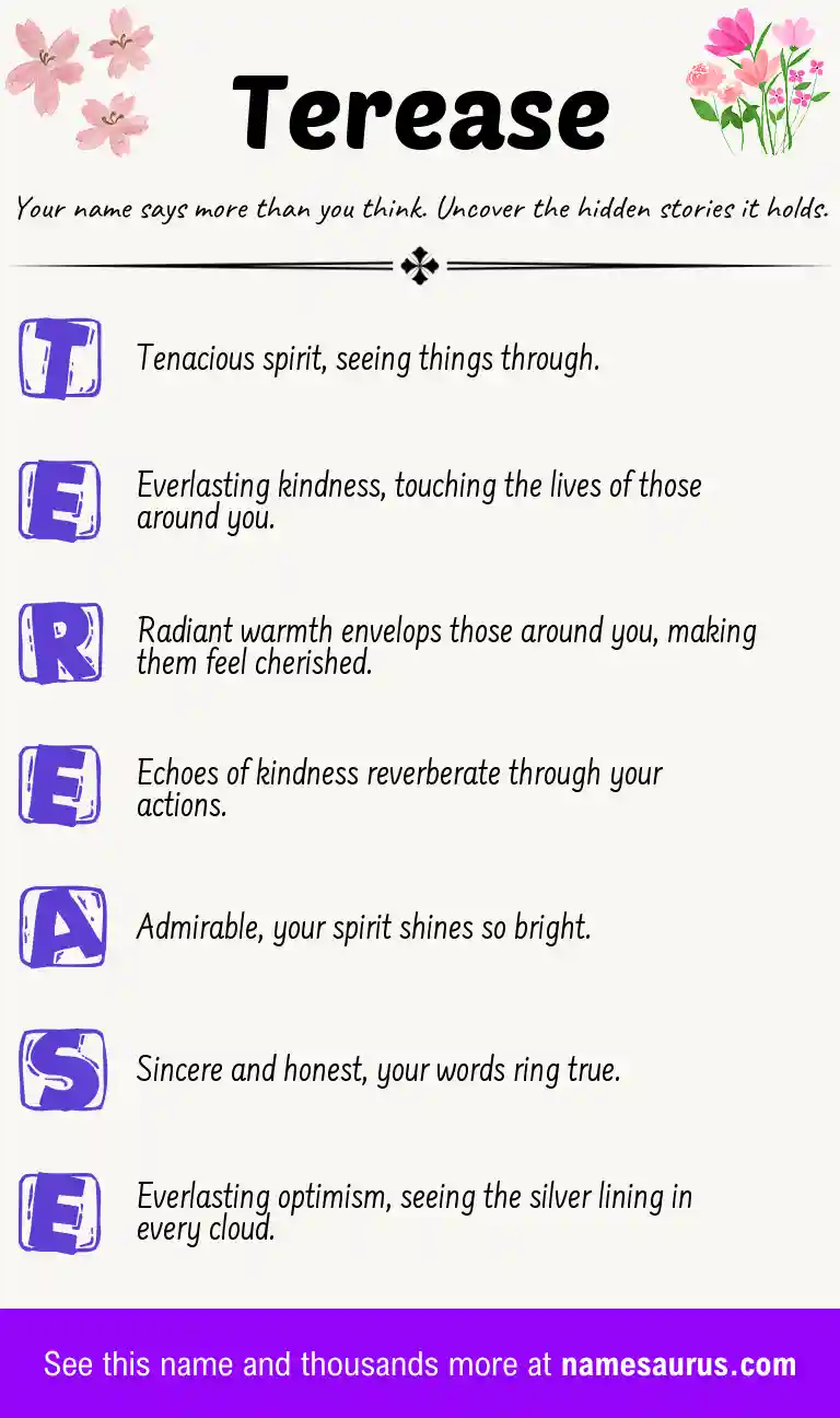 Acrostic poem about Terease.