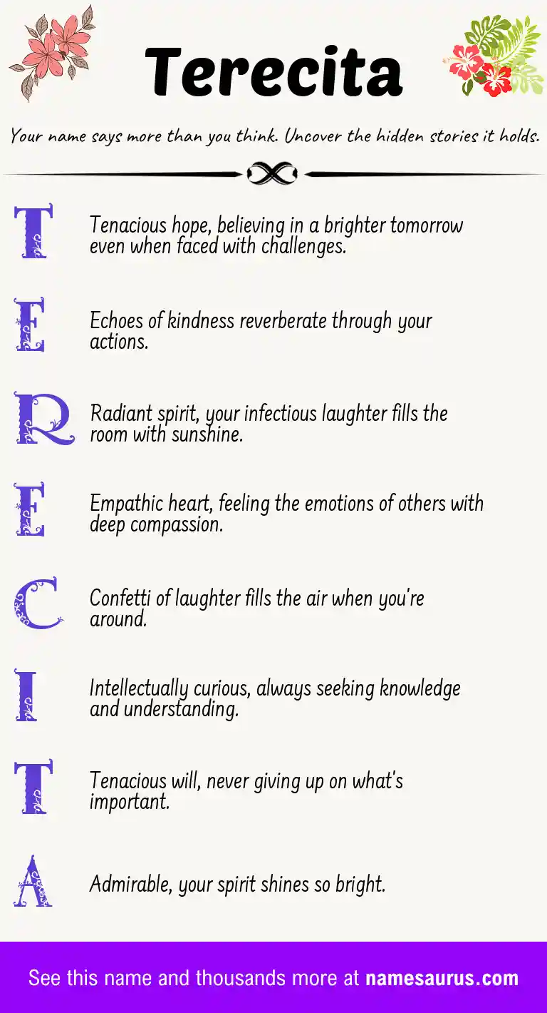Acrostic poem about Terecita.