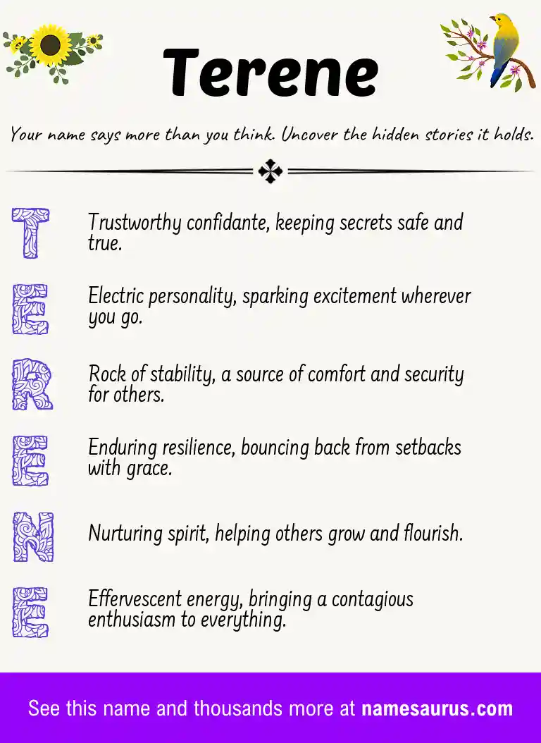 Acrostic poem about Terene.