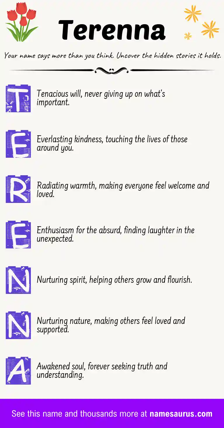 Acrostic poem about Terenna.