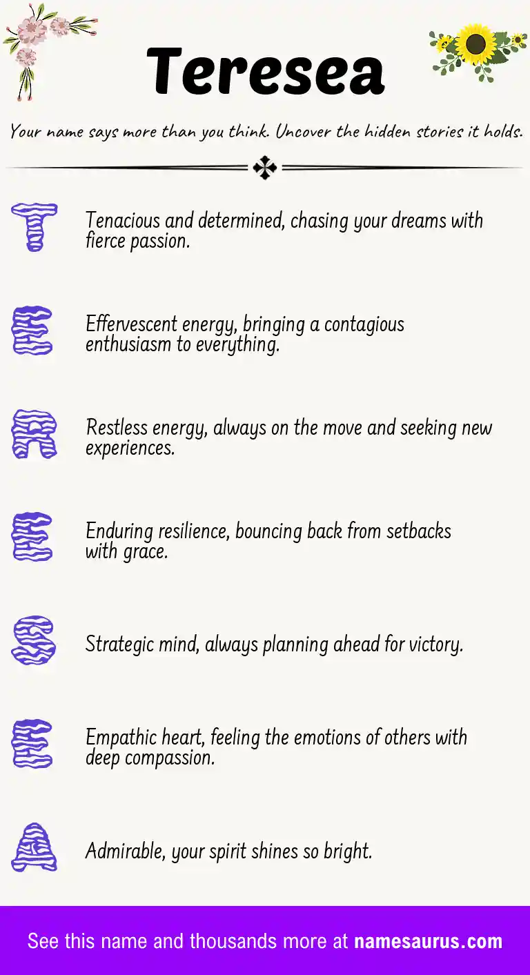 Acrostic poem about Teresea.