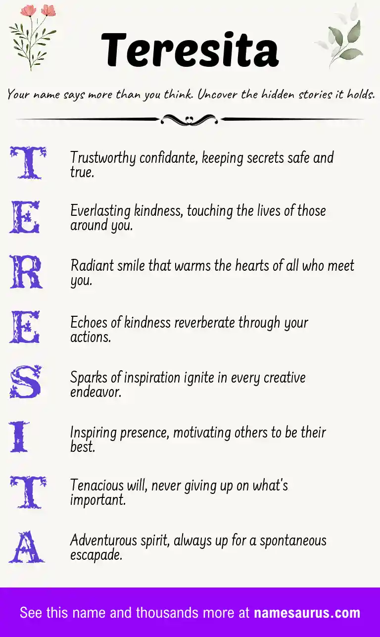Acrostic poem about Teresita.
