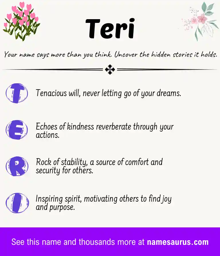 Acrostic poem about Teri.