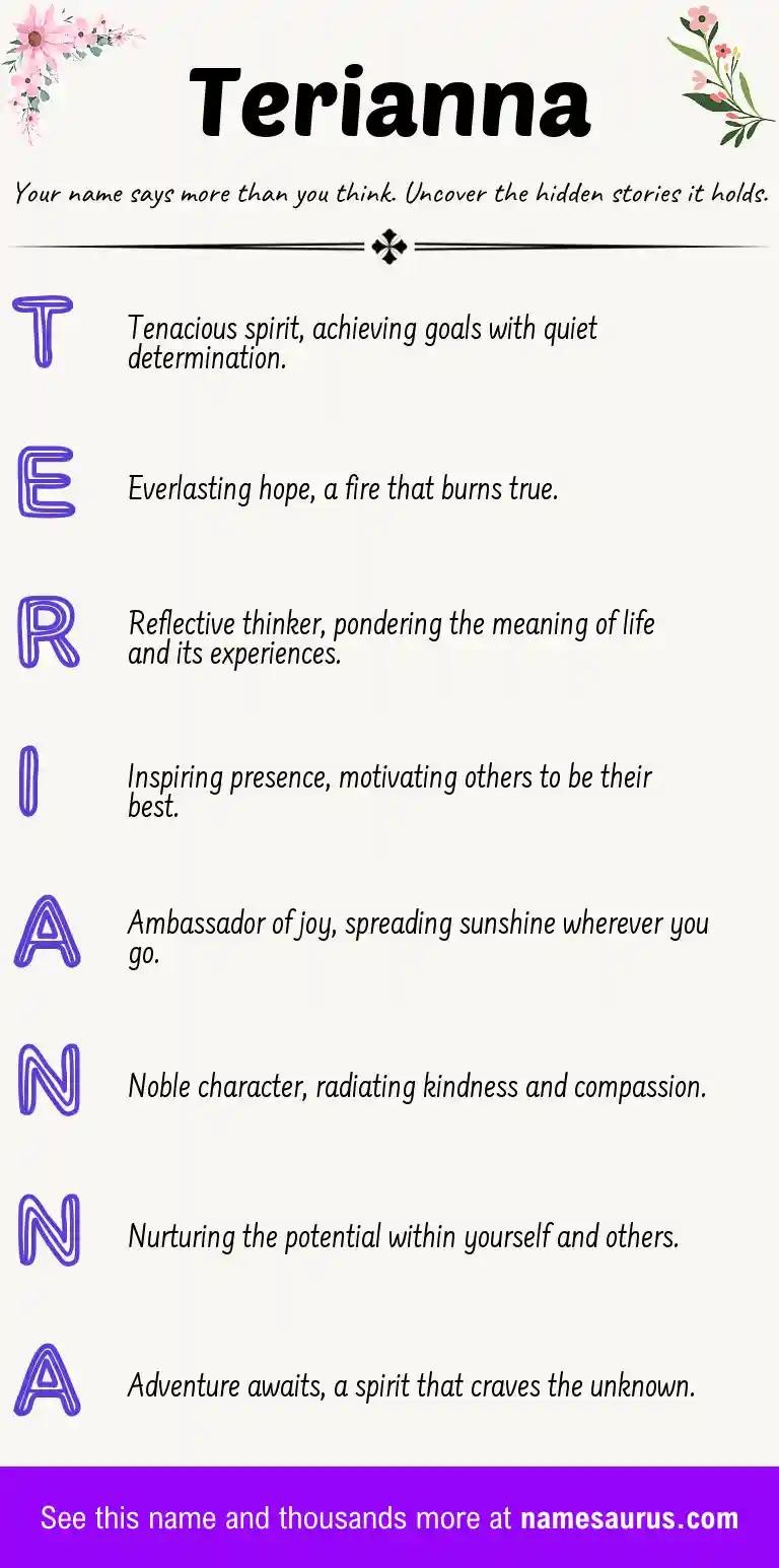 Acrostic poem about Terianna.