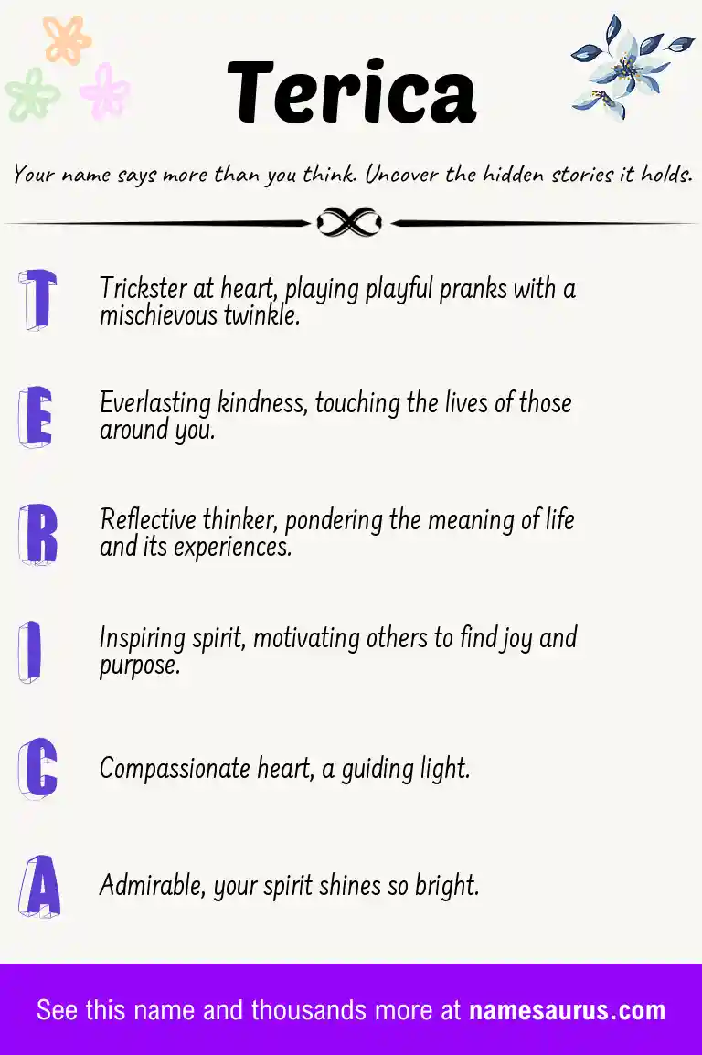 Acrostic poem about Terica.