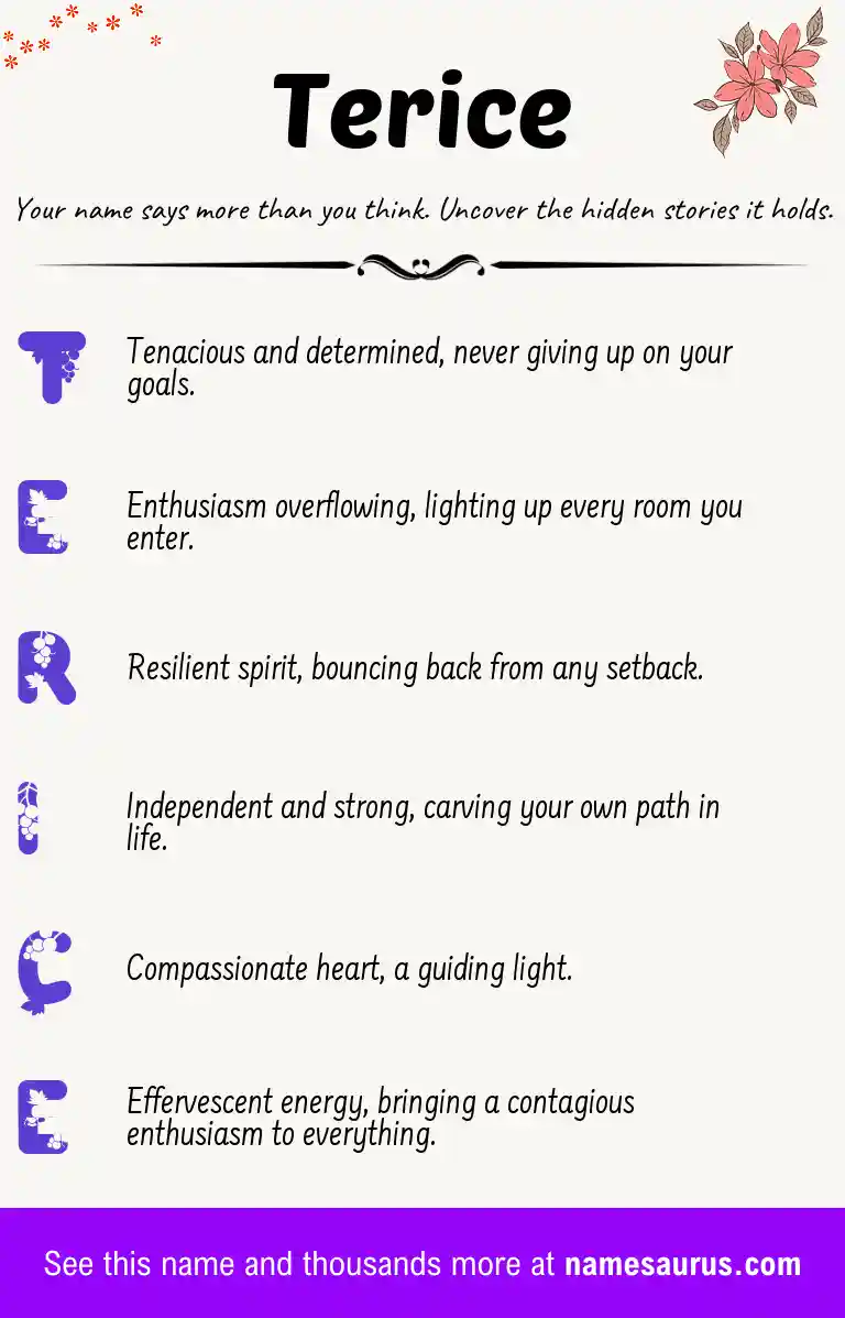 Acrostic poem about Terice.